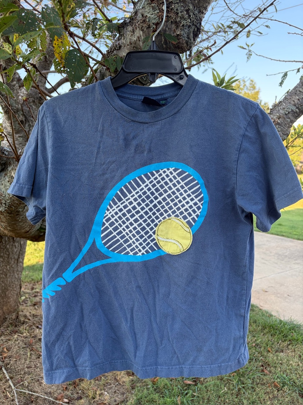 Mini Boden Kids Navy Tennis Graphic Tee